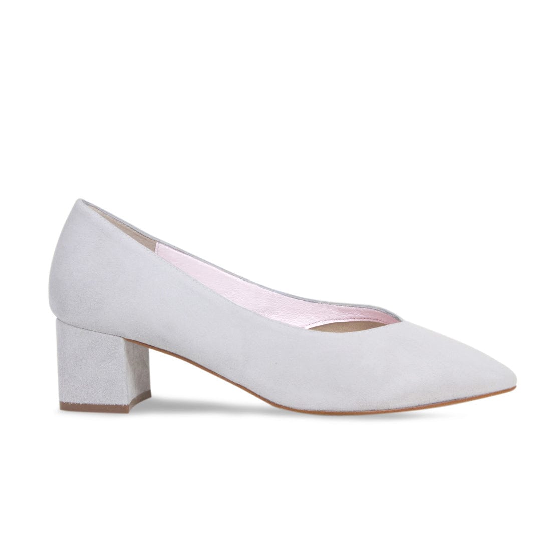 RUTH-Pale Gray Suede