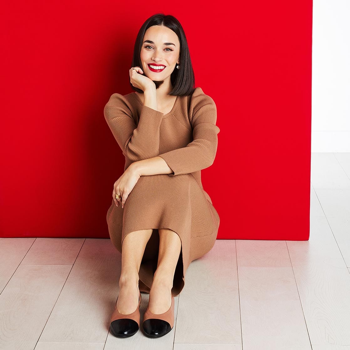RUTH-Luna: Camel & Black Leather